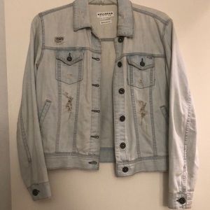 Distressed denim jacket